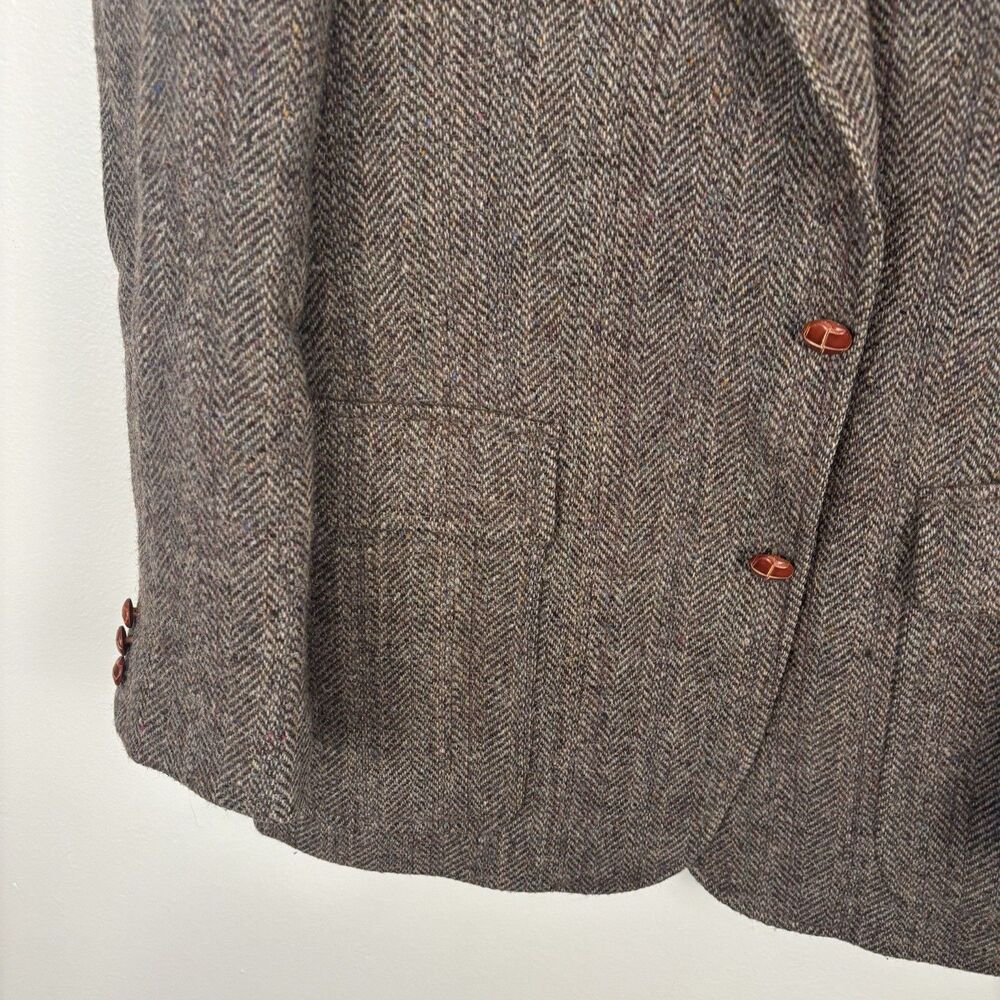 VTG Today's Man Woolmark Wool Tweed Size 41 Mens Sports Coat Blazer Jacket Brown - Picture 3 of 13